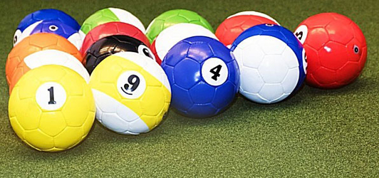 Billiard footballs - Footpool soccer balls - soccerpool balls