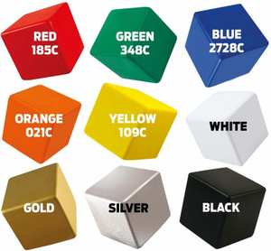 customized 63mm Stress Cubes PMS colours, logo