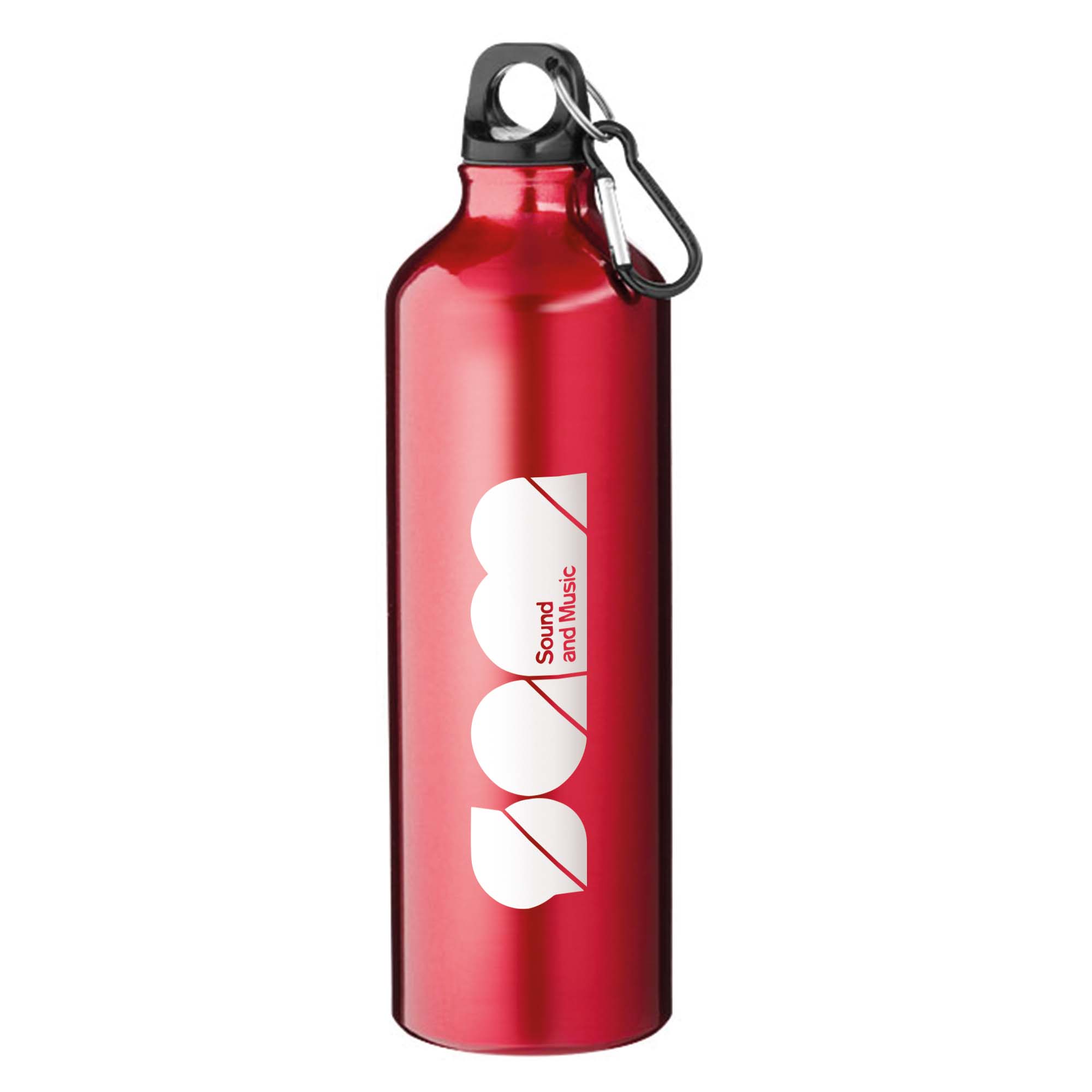 800ml Aluminium Bottle Red With Carabiner