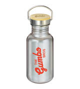 Traveller Drinking Bottle silver with Bamboo Lid