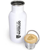 Traveller Drinking Bottle white with Bamboo Lid
