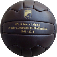 Retro soccer ball made of real leather with embossing