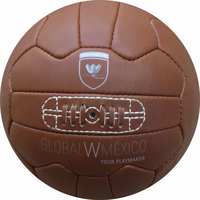 Vintage soccer ball made of synthetc leather