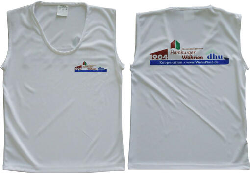 Standard bib front- and back side custom printed, custom training bibs