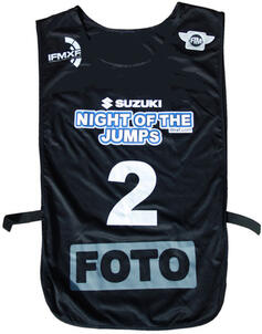 Universal bib for press custom printed, custom training bibs