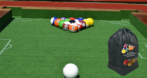 Billiard Soccer balls and bag