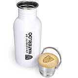 Traveller Drinking Bottle white with Bamboo Lid